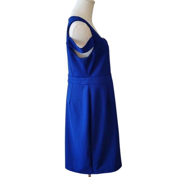Adrianna Papell Royal Blue Sleeveless Bodycon  Dress Size 12 - Picture 4 of 6
